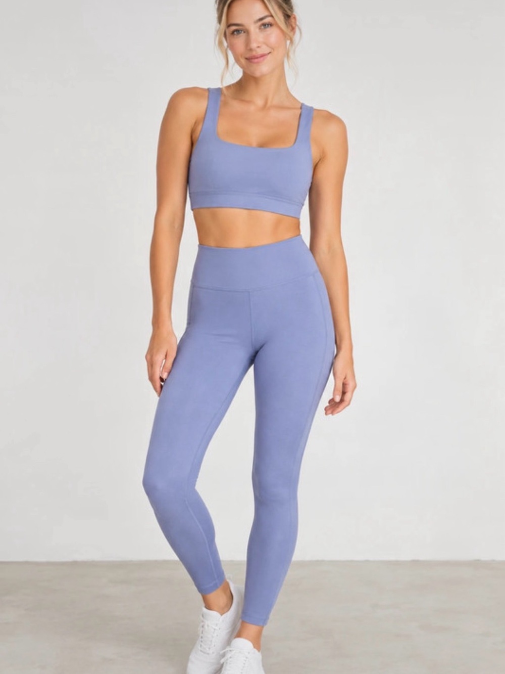 Madewell Lavender Square-Neck Sports Bra & Leggings Set